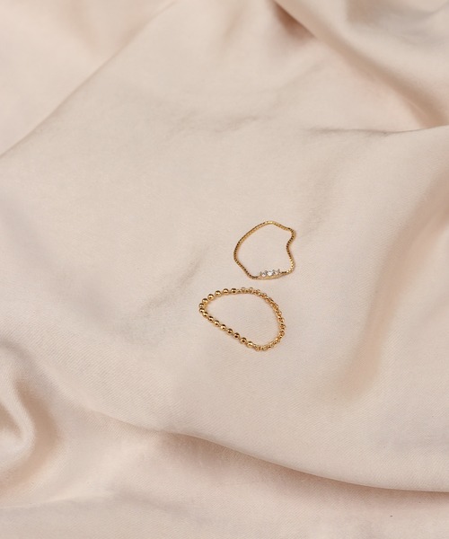 NOIR DE POUPEE（ノワールドプーペ）の「【WEB限定】K18vermeil ダイヤモンド 3石チェーンリング（リング・レディース・ゴールド・#3/#5/#7/#9/#11/#13/#15）」の8枚目の写真