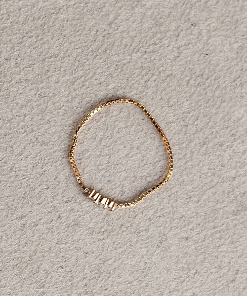 NOIR DE POUPEE（ノワールドプーペ）の「【WEB限定】K18vermeil ダイヤモンド 3石チェーンリング（リング・レディース・ゴールド・#3/#5/#7/#9/#11/#13/#15）」の11枚目の写真