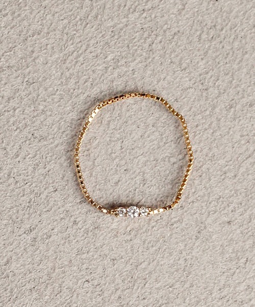 NOIR DE POUPEE（ノワールドプーペ）の「【WEB限定】K18vermeil ダイヤモンド 3石チェーンリング（リング・レディース・ゴールド・#3/#5/#7/#9/#11/#13/#15）」の13枚目の写真