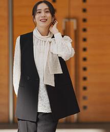 UNTITLED | 【洗える/ストレッチ性/セットアップ可】バックラッフルジレ(ベスト)