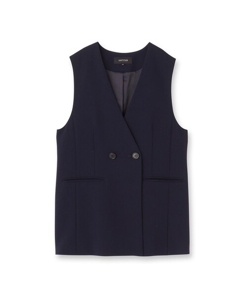 UNTITLED(アンタイトル)の「【洗える/ストレッチ性/セットアップ可】バックラッフルジレ(ベスト・レディース・ネイビー/ブラック・00/02/04/44/48)」の3枚目の写真