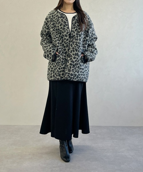 MISCH MASCH（ミッシュマッシュ）の「一部店舗限定 ノーカラーレオパードコート（その他アウター・レディース・ブラック・ﾌﾘ-）」の20枚目の写真