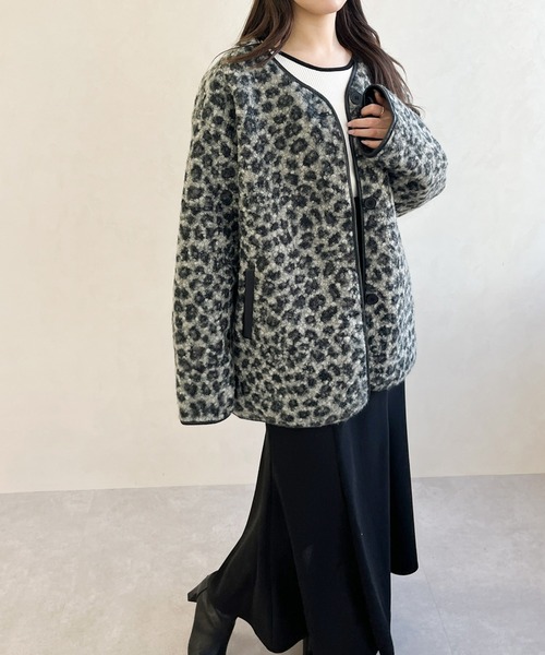 MISCH MASCH（ミッシュマッシュ）の「一部店舗限定 ノーカラーレオパードコート（その他アウター・レディース・ブラック・ﾌﾘ-）」の18枚目の写真