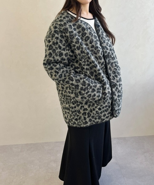 MISCH MASCH（ミッシュマッシュ）の「一部店舗限定 ノーカラーレオパードコート（その他アウター・レディース・ブラック・ﾌﾘ-）」の17枚目の写真