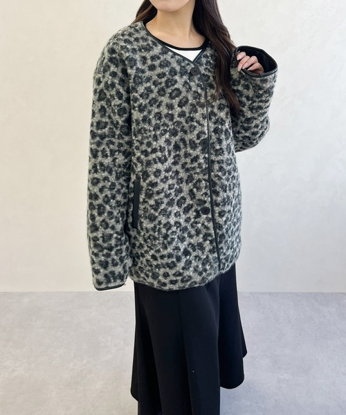 MISCH MASCH（ミッシュマッシュ）の「一部店舗限定 ノーカラーレオパードコート（その他アウター・レディース・ブラック・ﾌﾘ-）」の15枚目の写真