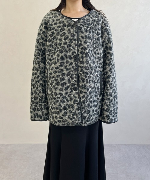 MISCH MASCH（ミッシュマッシュ）の「一部店舗限定 ノーカラーレオパードコート（その他アウター・レディース・ブラック・ﾌﾘ-）」の14枚目の写真