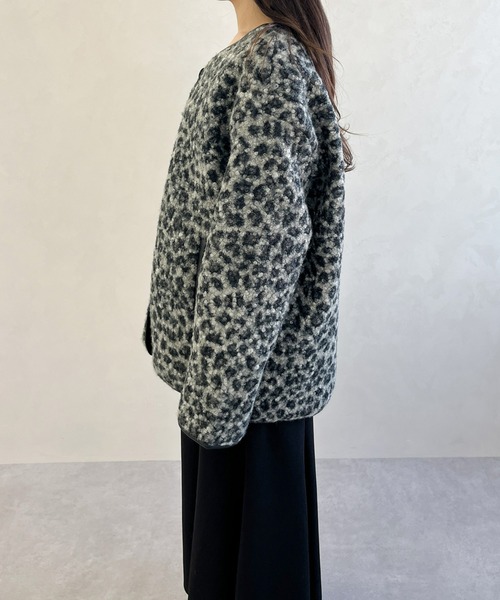 MISCH MASCH（ミッシュマッシュ）の「一部店舗限定 ノーカラーレオパードコート（その他アウター・レディース・ブラック・ﾌﾘ-）」の13枚目の写真
