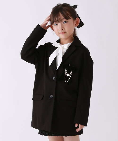 repipi armario（レピピ アルマリオ）の「【10C REPIPI】【セレモニー】ルーズジャケット（その他アウター・キッズ・ブラック系その他/ホワイト系その他・120cm/130cm）」の15枚目の写真