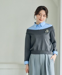 12Twelve Agenda（トゥエルブ　アジェンダ）の「シャツレイヤード風ニットプルオーバー（ニット/セーター）」