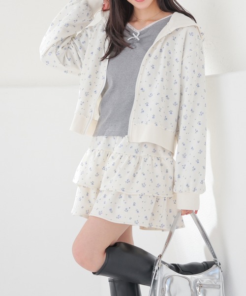 colza(コルザ)の「ティアードミニスカート(スカート・レディース・杢グレー/ブラック/アイボリー系1・L/LL/M/S/SS)」の1枚目の写真