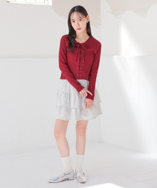 colza(コルザ)の「ティアードミニスカート(スカート・レディース・杢グレー/ブラック/アイボリー系1・L/LL/M/S/SS)」の10枚目の写真