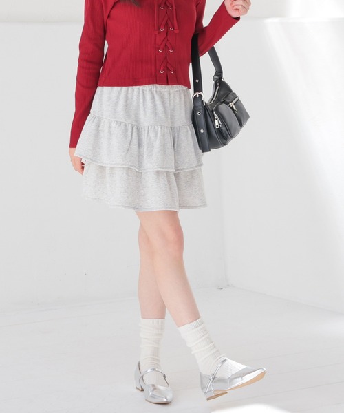 colza(コルザ)の「ティアードミニスカート(スカート・レディース・杢グレー/ブラック/アイボリー系1・L/LL/M/S/SS)」の12枚目の写真