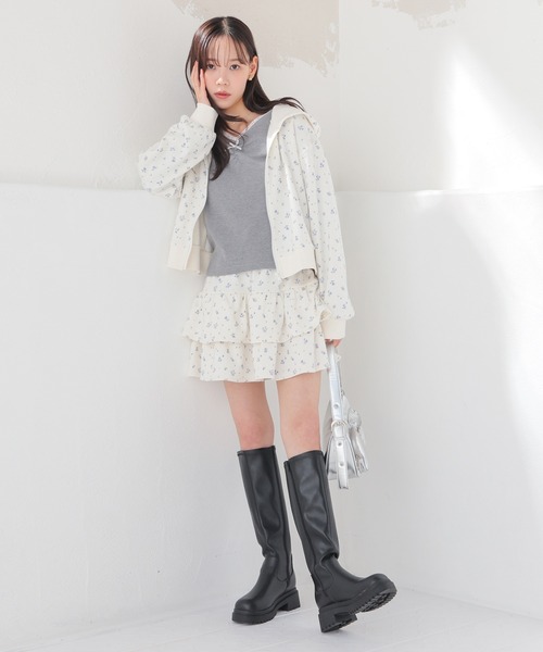 colza(コルザ)の「ティアードミニスカート(スカート・レディース・杢グレー/ブラック/アイボリー系1・L/LL/M/S/SS)」の14枚目の写真