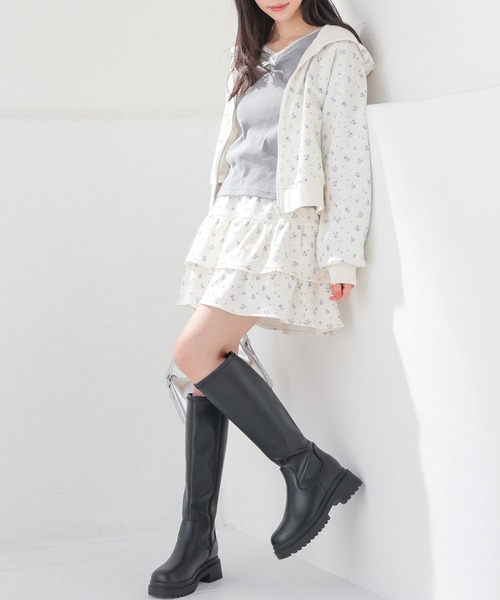 colza(コルザ)の「ティアードミニスカート(スカート・レディース・杢グレー/ブラック/アイボリー系1・L/LL/M/S/SS)」の15枚目の写真