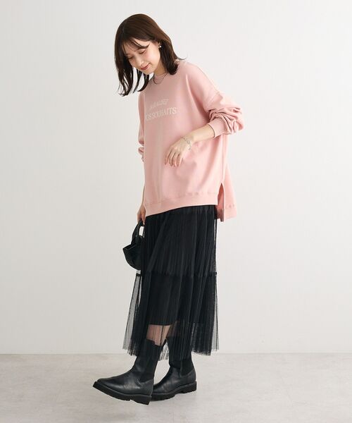 Green　Parks（グリーンパークス）の「チュールプリーツティアードスカート（スカート・レディース・ブラック/オフホワイト/グレー・FREE）」の5枚目の写真