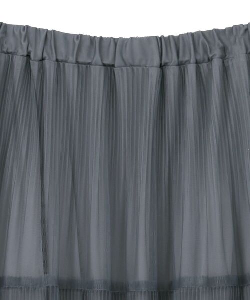 Green　Parks（グリーンパークス）の「チュールプリーツティアードスカート（スカート・レディース・ブラック/オフホワイト/グレー・FREE）」の15枚目の写真