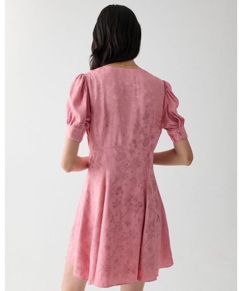 フルイド ジャカード パフ スリーブ ミニ ドレス（ワンピース）｜kate