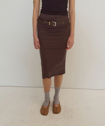 m.m.m（ムー）の「コットンレイヤードスカート_ブラウン（スカート）」