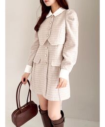 dazzlin | パフスリーブレイヤードミニワンピース(ワンピース)