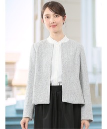 m.f.editorial | 【ストレッチ セレモニー ハレの日】m.f.エディトリアルレディース スラブシャーク ノーカラージャケット(スーツジャケット)