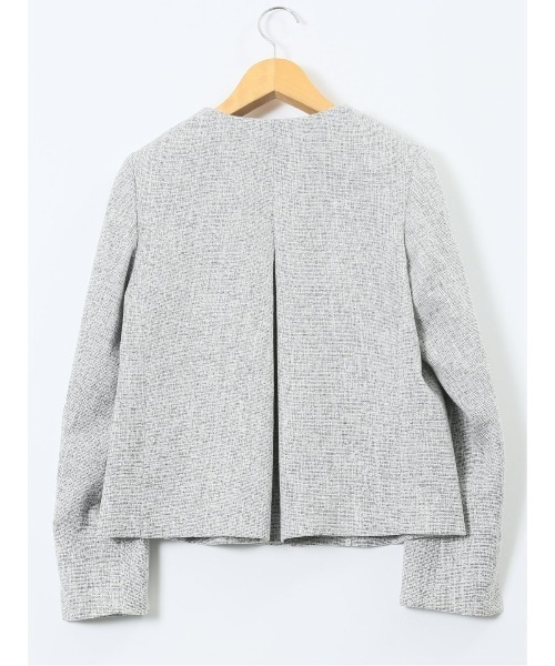 m.f.editorial(エムエフエディトリアル)の「【ストレッチ セレモニー ハレの日】m.f.エディトリアルレディース スラブシャーク ノーカラージャケット(スーツジャケット・レディース・ネイビー/グレー・X-LARGE/LARGE/MEDIUM)」の9枚目の写真