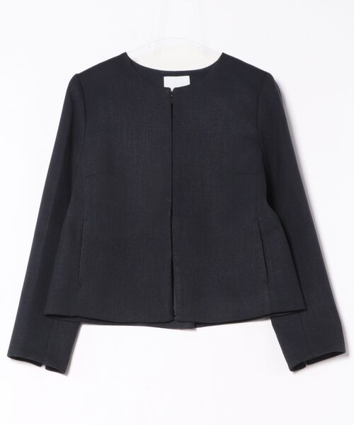 m.f.editorial(エムエフエディトリアル)の「【ストレッチ セレモニー ハレの日】m.f.エディトリアルレディース スラブシャーク ノーカラージャケット(スーツジャケット・レディース・ネイビー/グレー・X-LARGE/LARGE/MEDIUM)」の14枚目の写真