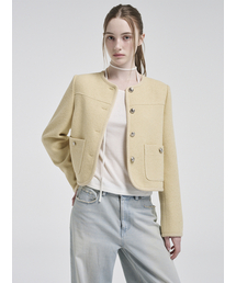 ETMON（エトモン）の「Curved Round Tweed Jacket, Yellow（その他アウター）」