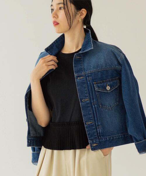 OPAQUE.CLIP（オペークドットクリップ）の「デニムジャケット【洗濯機OK】（デニムジャケット・レディース・ブルー系その他/ブルー・38/40）」の2枚目の写真