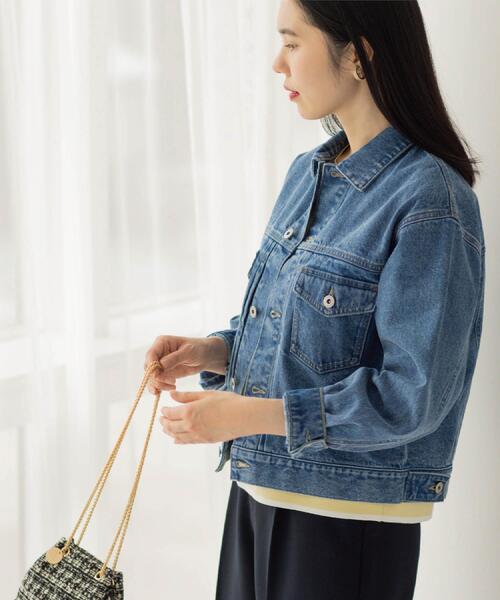 OPAQUE.CLIP（オペークドットクリップ）の「デニムジャケット【洗濯機OK】（デニムジャケット・レディース・ブルー系その他/ブルー・38/40）」の6枚目の写真