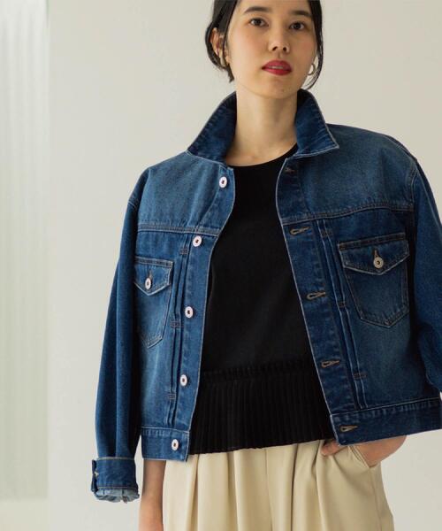 OPAQUE.CLIP（オペークドットクリップ）の「デニムジャケット【洗濯機OK】（デニムジャケット・レディース・ブルー系その他/ブルー・38/40）」の3枚目の写真