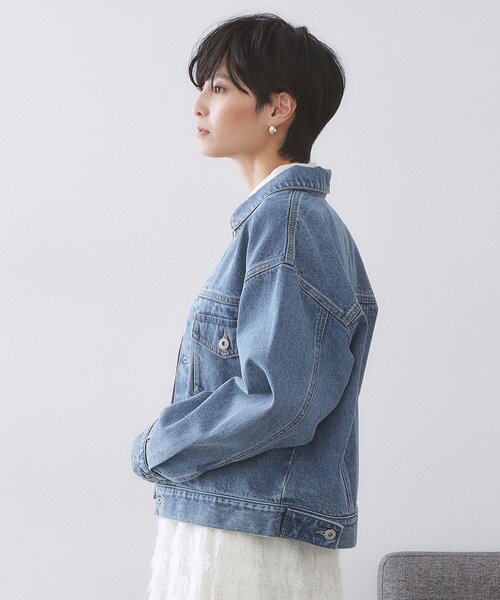 OPAQUE.CLIP（オペークドットクリップ）の「デニムジャケット【洗濯機OK】（デニムジャケット・レディース・ブルー系その他/ブルー・38/40）」の9枚目の写真