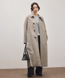 極美品✨アダムエロペ　24AW 綿100% ダブルクロス　ステンカラーコート サステナブル】コットンダブルクロスバルマカーンコート（ステンカラー