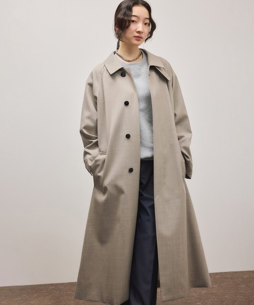 ADAM ET ROPE'（アダムエロペ）の「【サステナブル】バルマカーンマキシコート（ステンカラーコート・レディース・ベージュ・36/38）」の5枚目の写真