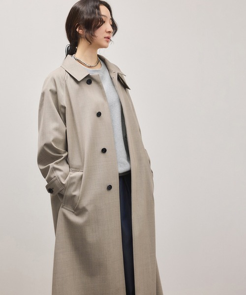 サステナブル】バルマカーンマキシコート（ステンカラーコート）｜ADAM
