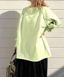 Q | ボートネックラグラン裏毛スウェット(スウェット)