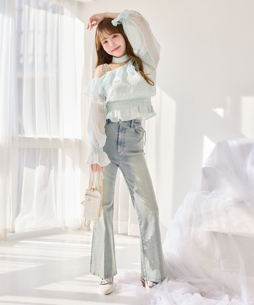 one after another NICE CLAUP（ワンアフターアナザーナイスクラップ）の「2WAYワンショルブラウス（シャツ/ブラウス・レディース・ミント/ピンクベージュ/ブラック/ドット・FREE）」の22枚目の写真