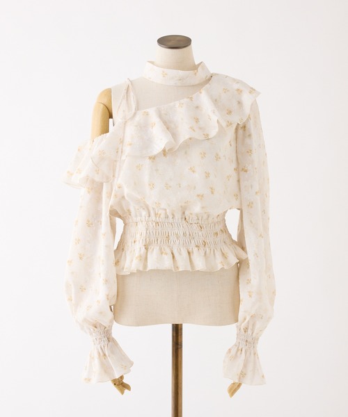 one after another NICE CLAUP（ワンアフターアナザーナイスクラップ）の「2WAYワンショルブラウス（シャツ/ブラウス・レディース・ミント/ピンクベージュ/ブラック/ドット/イエロー系その他/アイボリー・FREE）」の9枚目の写真