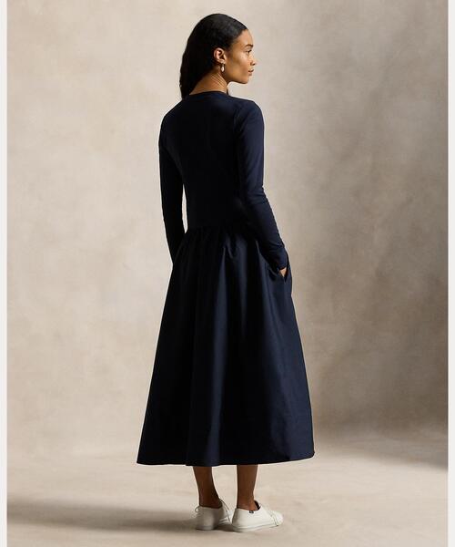 POLO RALPH LAUREN（ポロ ラルフ ローレン）の「コットン ヘンリーネック ドレス（ワンピース・レディース・ネイビー系1・L/M/S/XS/XXS）」の4枚目の写真