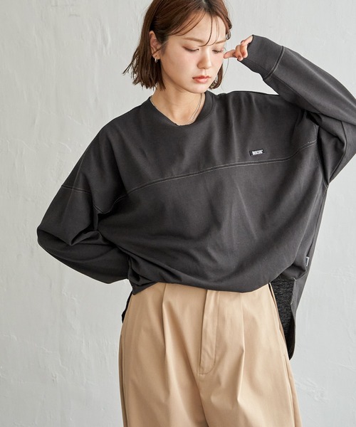 DISCUS ATHLETIC(ディスカス アスレチック)の「DISUCUS フットボールロンT(Tシャツ/カットソー・レディース・ブラック/ベージュ/オフホワイト/ミント・M/L)」の16枚目の写真