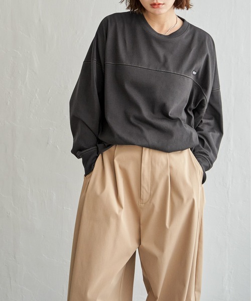 DISCUS ATHLETIC(ディスカス アスレチック)の「DISUCUS フットボールロンT(Tシャツ/カットソー・レディース・ブラック/ベージュ/オフホワイト/ミント・M/L)」の17枚目の写真