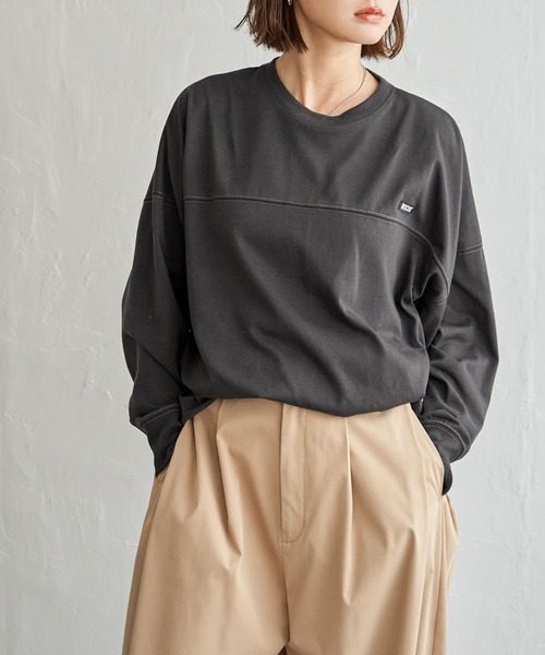 DISCUS ATHLETIC(ディスカス アスレチック)の「DISUCUS フットボールロンT(Tシャツ/カットソー・レディース・ブラック/ベージュ/オフホワイト/ミント・M/L)」の18枚目の写真