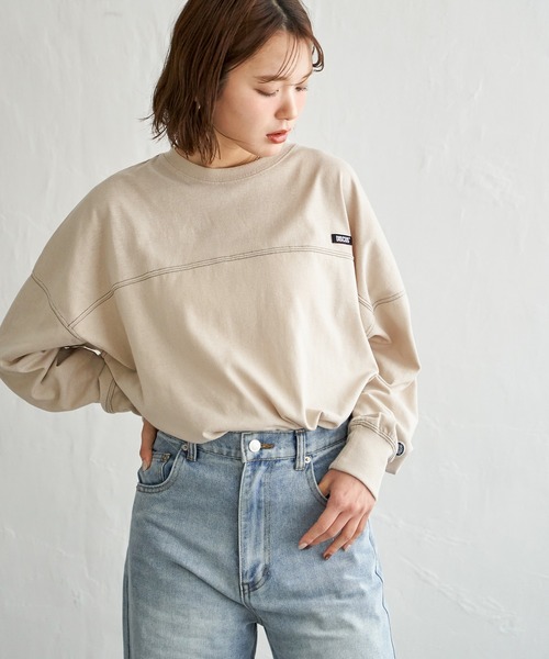 DISCUS ATHLETIC(ディスカス アスレチック)の「DISUCUS フットボールロンT(Tシャツ/カットソー・レディース・ブラック/ベージュ/オフホワイト/ミント・M/L)」の14枚目の写真