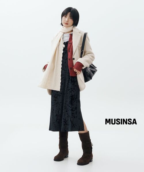 MUSINSA STANDARD WOMAN（ムシンサスタンダードウーマン）の「ウィメンズベルベットビスチェロングドレス[ブラック]（ワンピース・レディース・その他・LARGE/MEDIUM/SMALL/X-SMALL）」の2枚目の写真