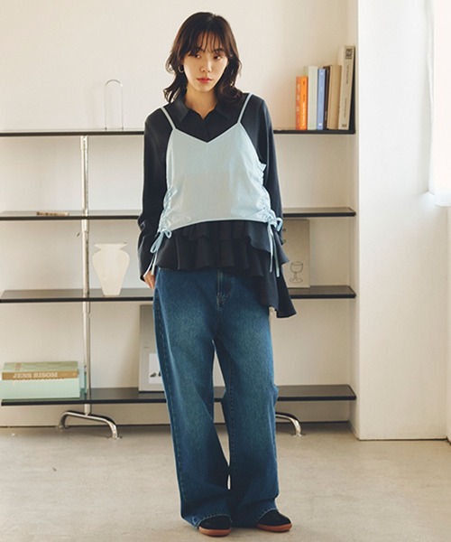 studio CLIP(スタディオクリップ)の「【daily CLIP】アシメフリフリシャツ(シャツ/ブラウス・レディース・ホワイト/ライトグリーン/チャコール・FREE)」の15枚目の写真