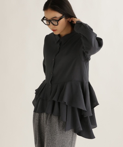 studio CLIP(スタディオクリップ)の「【daily CLIP】アシメフリフリシャツ(シャツ/ブラウス・レディース・ホワイト/ライトグリーン/チャコール・FREE)」の16枚目の写真