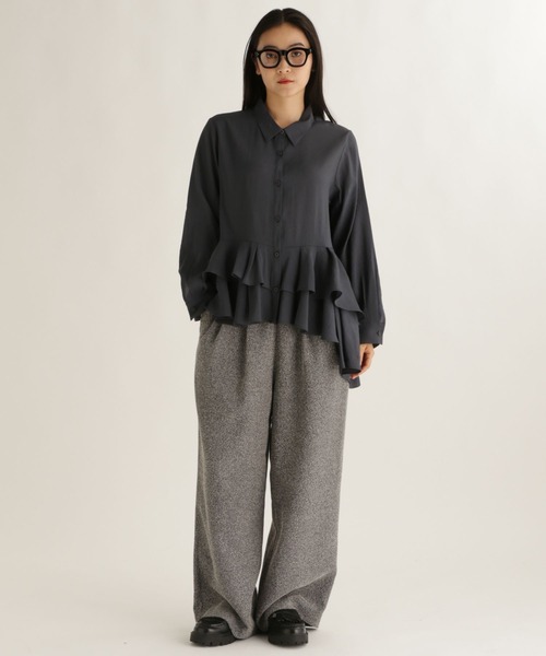 studio CLIP(スタディオクリップ)の「【daily CLIP】アシメフリフリシャツ(シャツ/ブラウス・レディース・ホワイト/ライトグリーン/チャコール・FREE)」の19枚目の写真