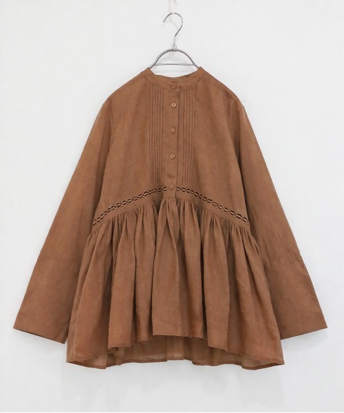 フレアブラウス マリリンムーン セール MARILYN MOON マリリンムーン ブラウス sheer starched cotton lace flare blouse 4261-113 レディース シアー レース フレア シャツ 長袖