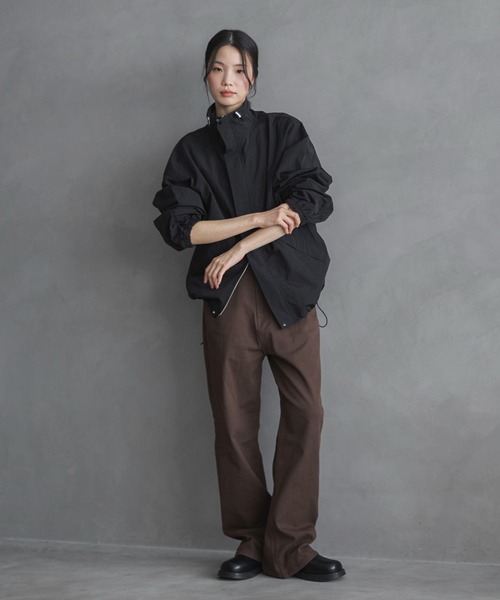 feepur(フェピュール)の「ダブルジップナイロンブルゾン(ナイロンジャケット・レディース・ブラック/ブラウン・MEDIUM)」の8枚目の写真