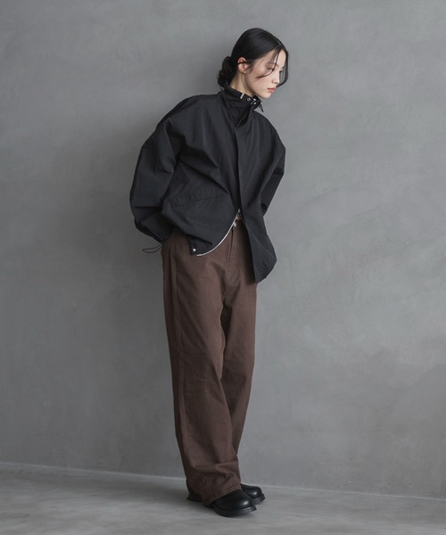 feepur(フェピュール)の「ダブルジップナイロンブルゾン(ナイロンジャケット・レディース・ブラック/ブラウン・MEDIUM)」の9枚目の写真