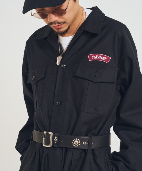EFFECTEN(エフェクテン)の「【EFFECTEN】UTILITY Studs Leather Belt(ベルト・メンズ・ブラック・FREE/34inc)」の1枚目の写真